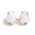 Black resin acrylic earrings in gold-plated stainless steel with resin and acrylic.
