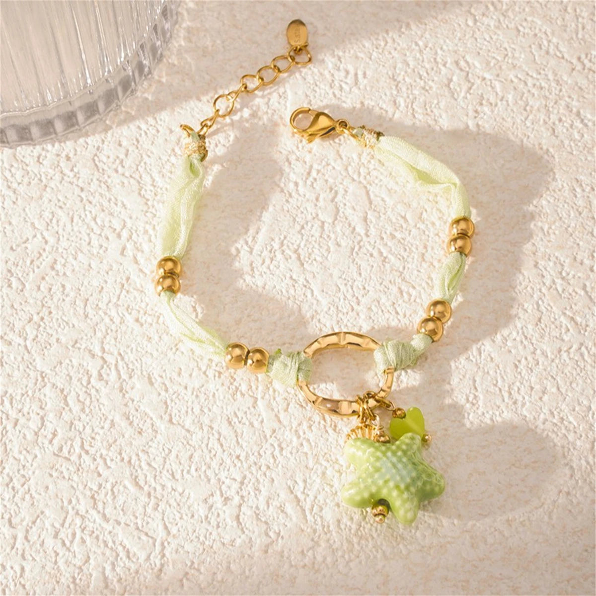 Ins style fresh and sweet bracelet, star flower bracelet, women's woven colorful rope, simple accessory