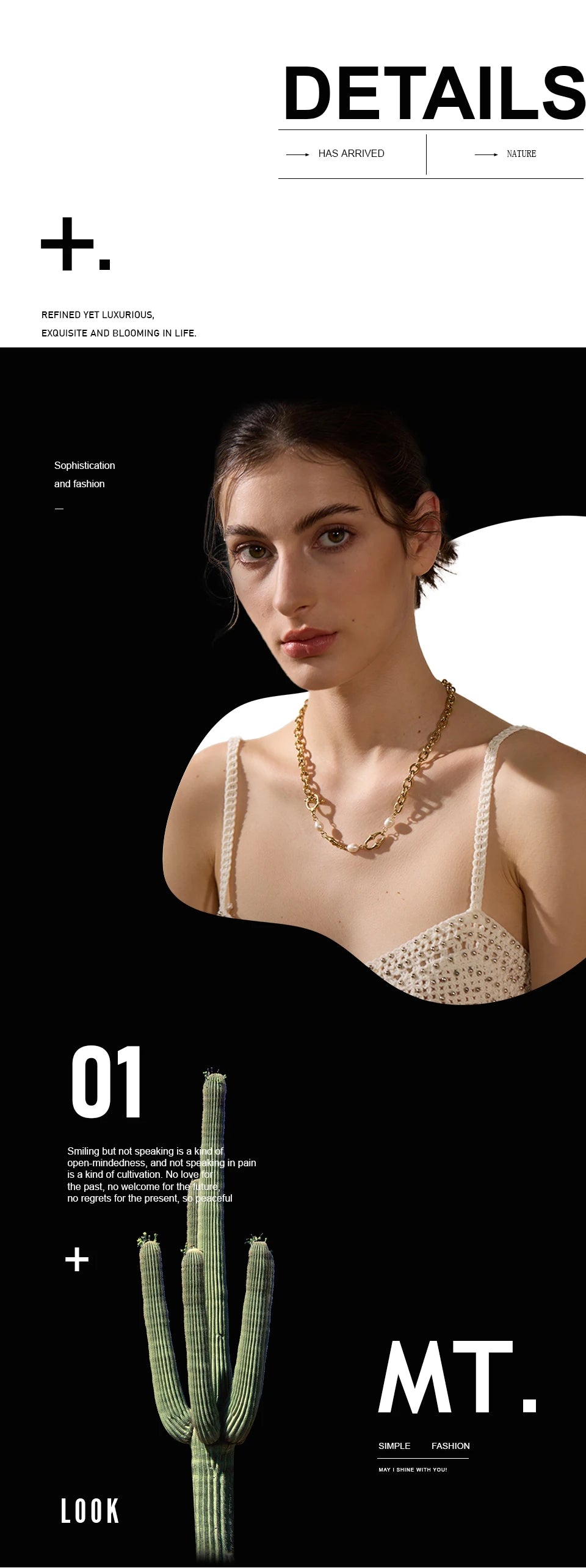Freshwater pearl geometric chain necklace in gold-plated stainless steel with freshwater pearl.