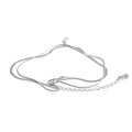 Cubic Zirconia Snake Geometric Anklet — Gold-Plated Stainless Steel with Cubic Zirconia · PS1078