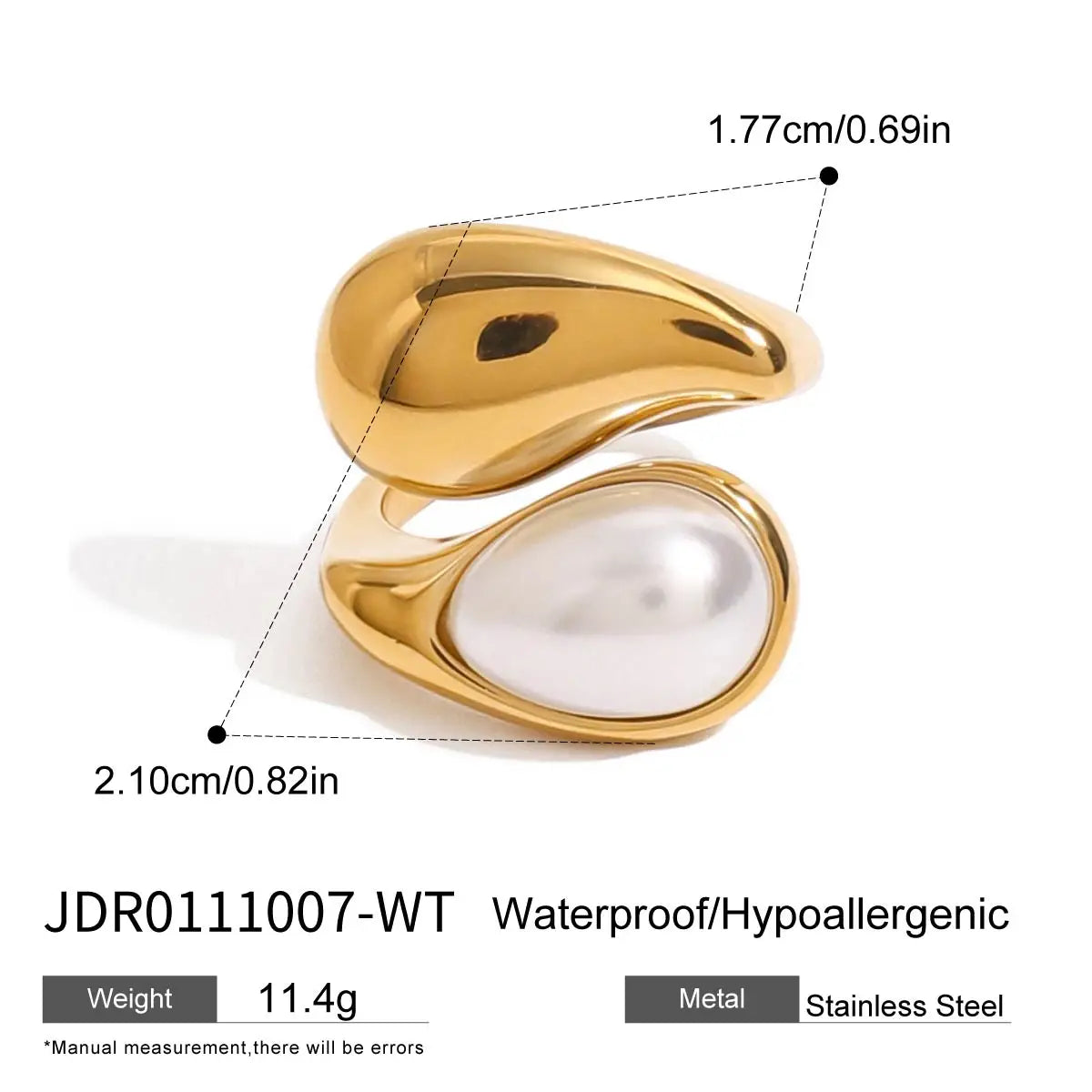 Color Stone Statement Ring Stack — Stainless Steel