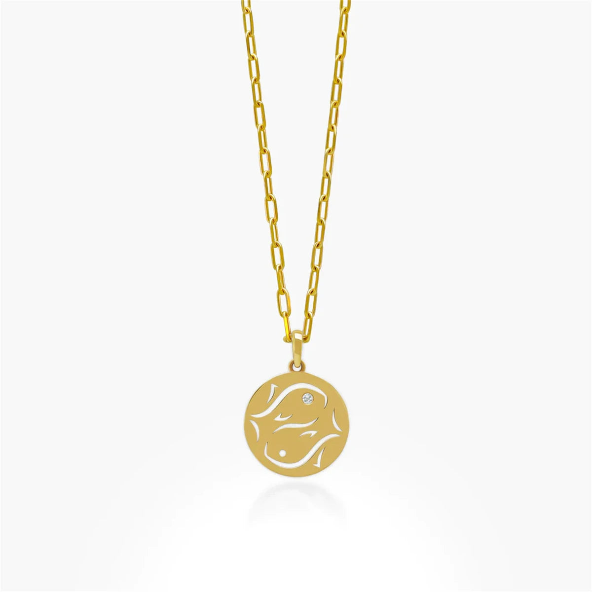 Stainless Steel 12 Constellation Necklace Ins Style Hollow Round Card Necklace Plated with True Gold for Color Protection