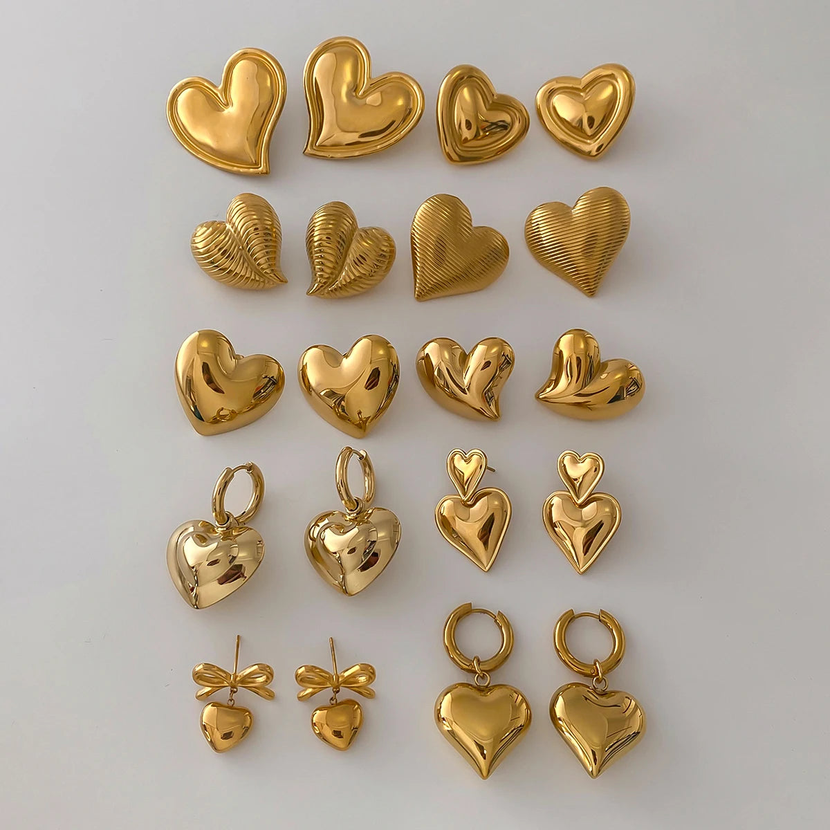 Mini Heart Stud Earrings — Stainless Steel · PS063