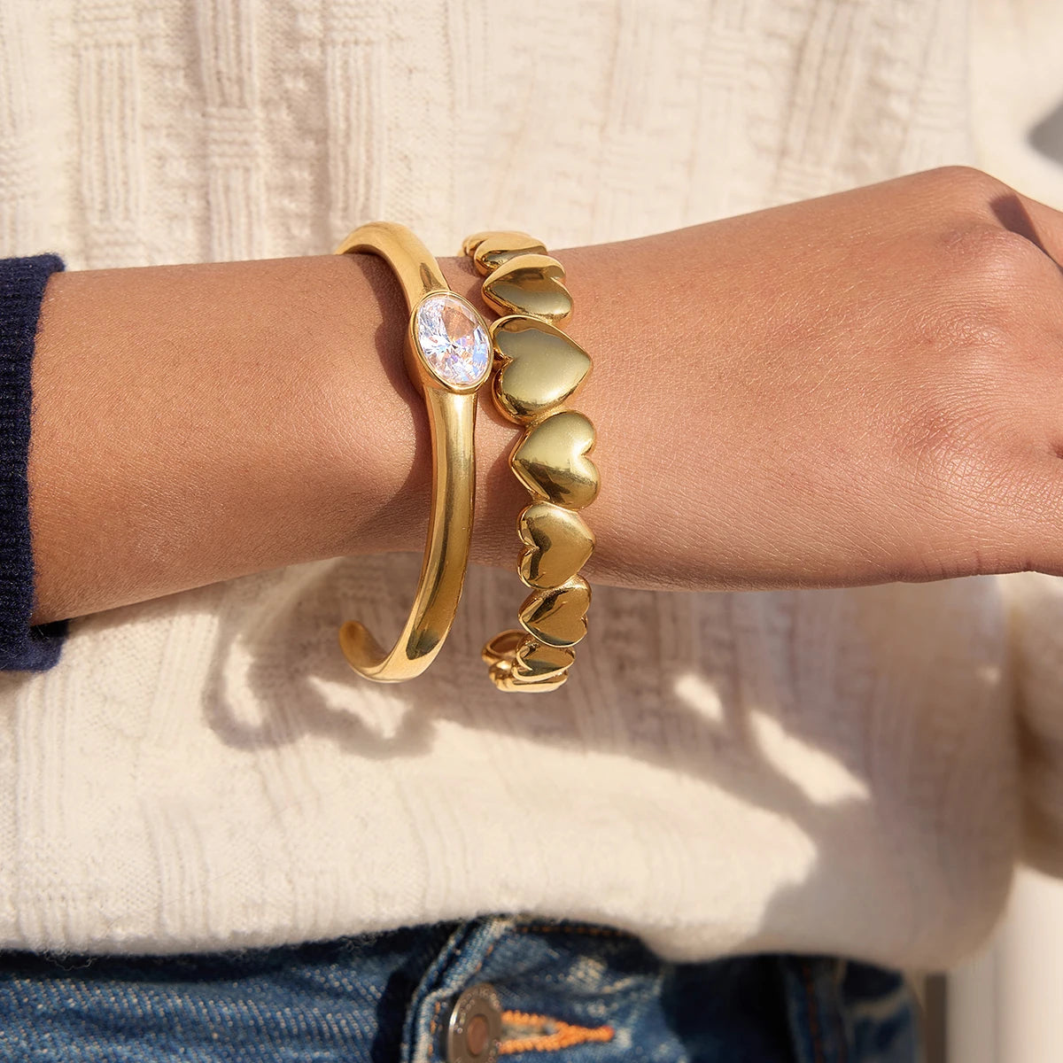 Heart Open Bracelet — Stainless Steel · PS316