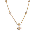 Cubic zirconia flower necklace in gold-plated stainless steel with cubic zirconia.