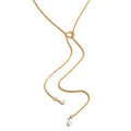 Cubic zirconia geometric chain necklace in gold-plated stainless steel with cubic zirconia.
