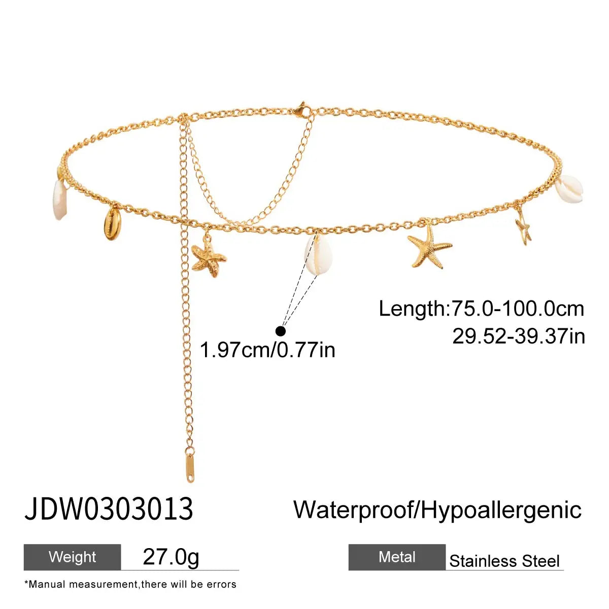 Pearl Belly Chain Pendant Collection — Stainless Steel · PS202