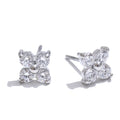 Cubic Zirconia Flower Earrings — Gold-Plated Stainless Steel with Cubic Zirconia · PS2236