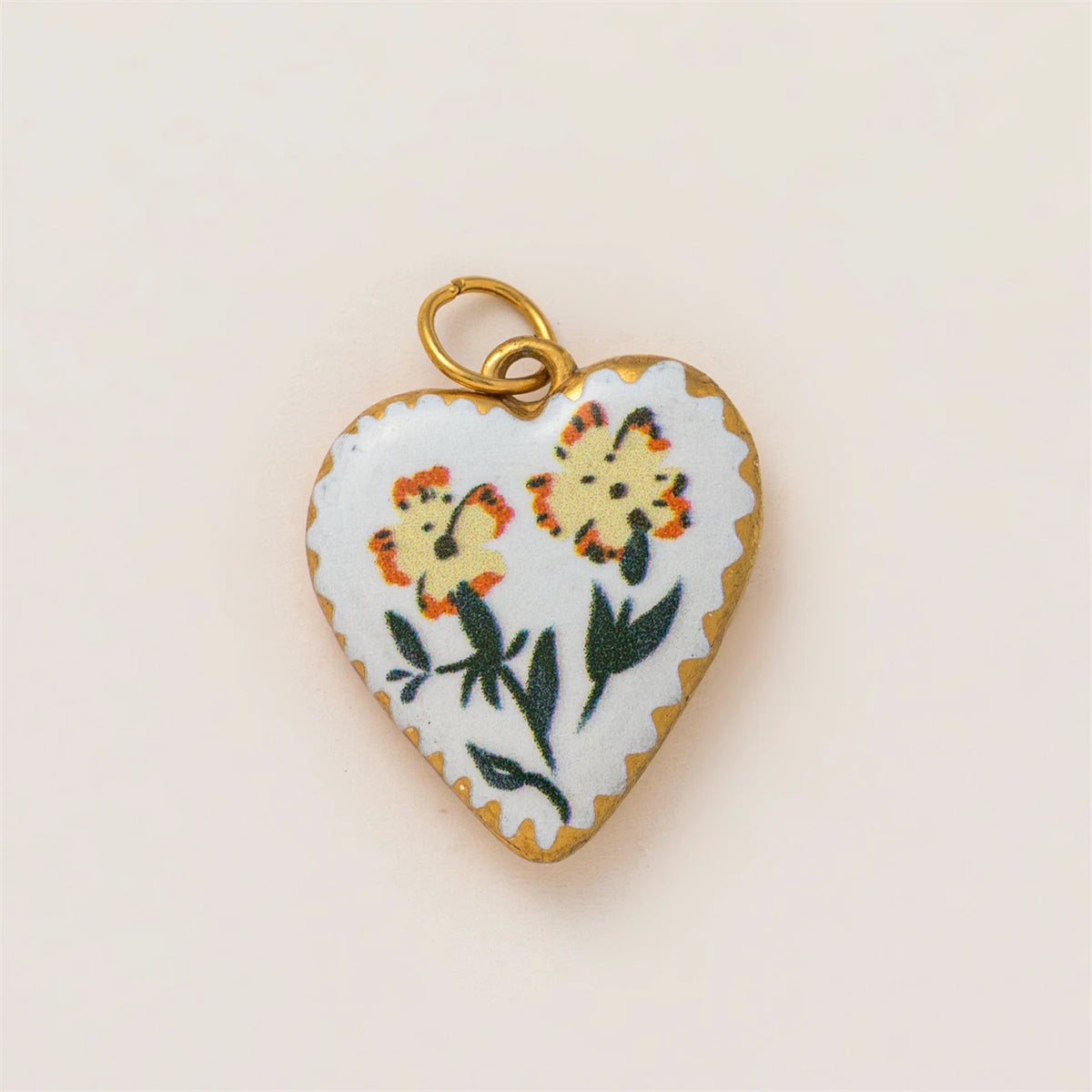 【DIY Pendant】Stainless Steel Floral Charm Pendant - PS011