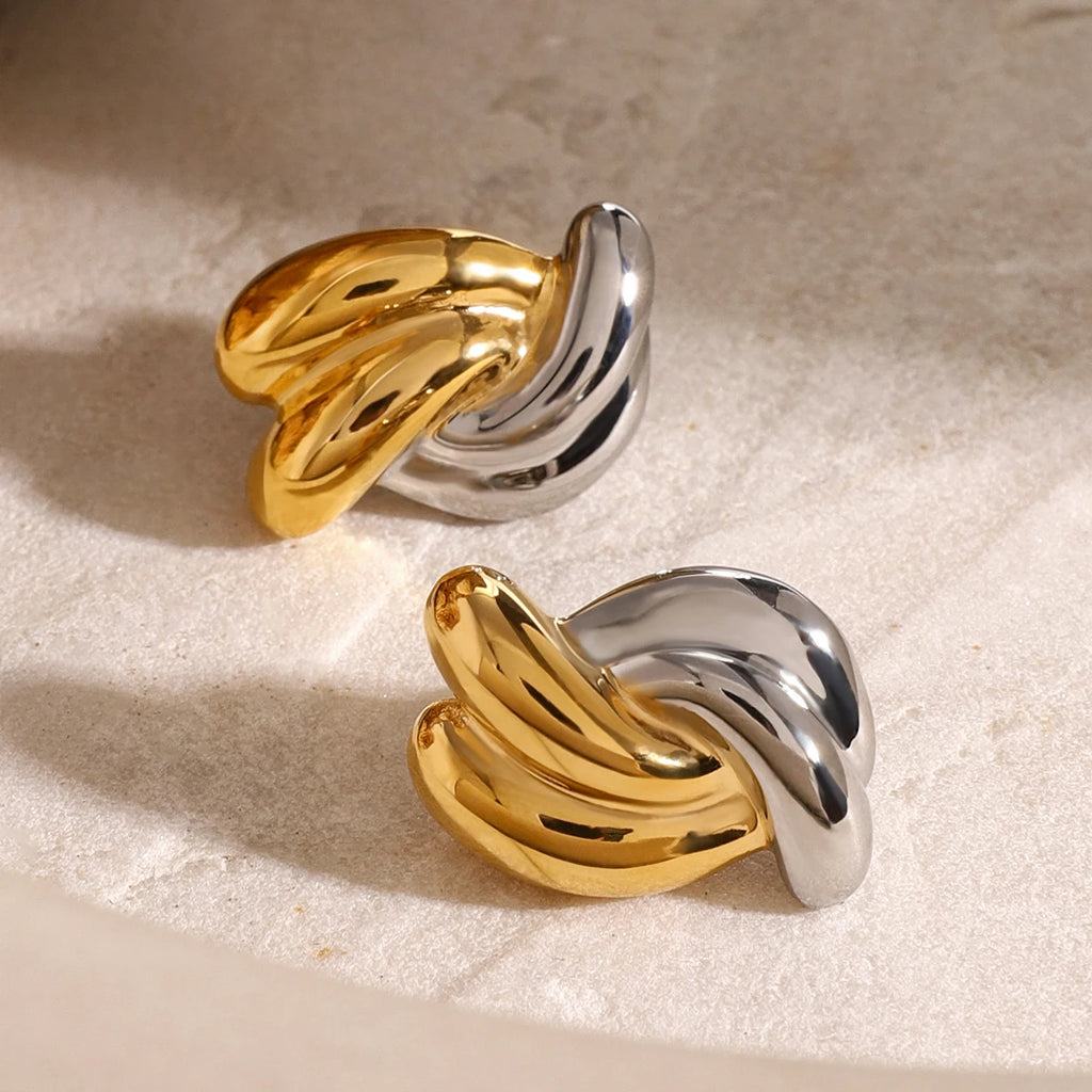 Chunky Knot Earrings — Stainless Steel · PS122