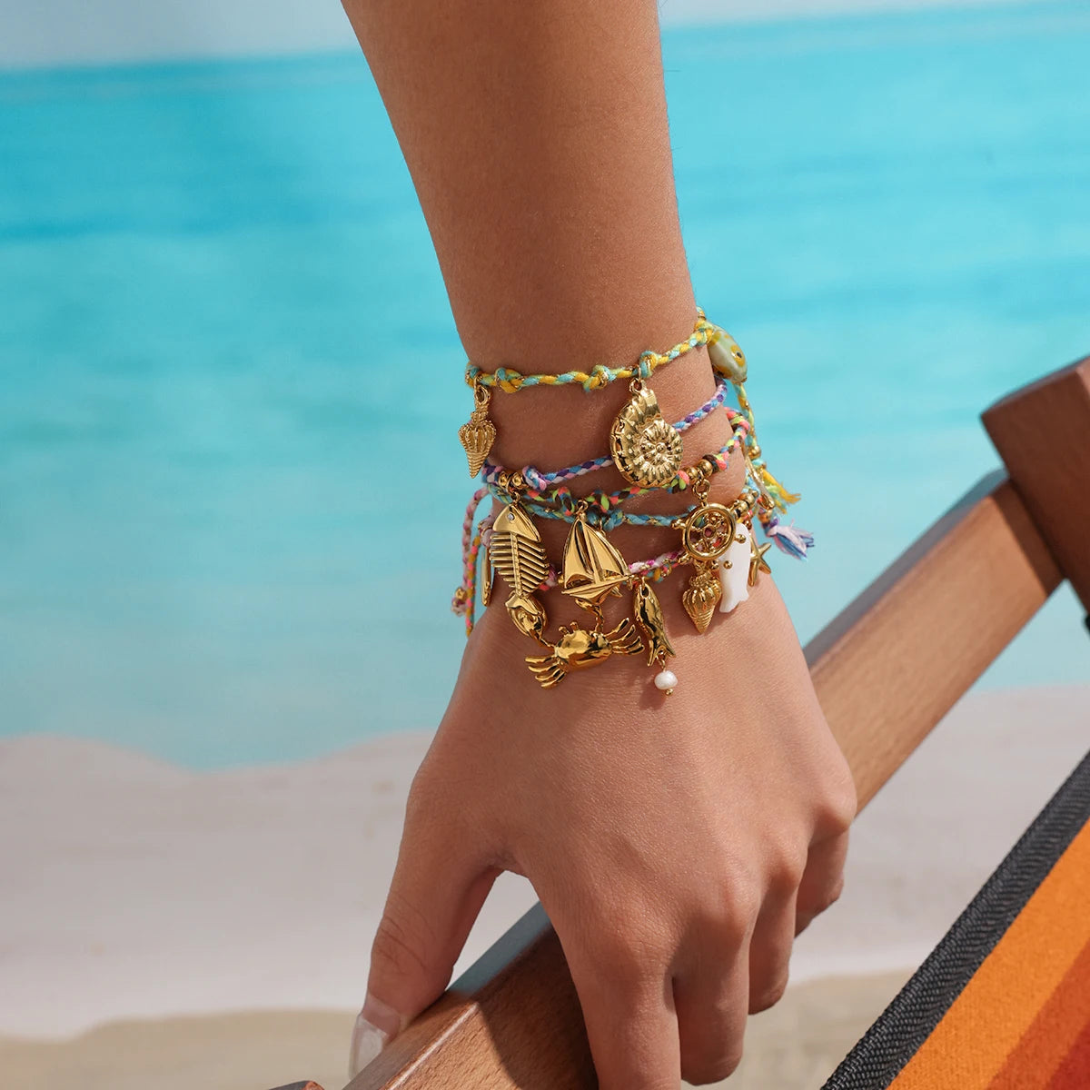 Sea Star Rope Bracelet — Stainless Steel · PS341