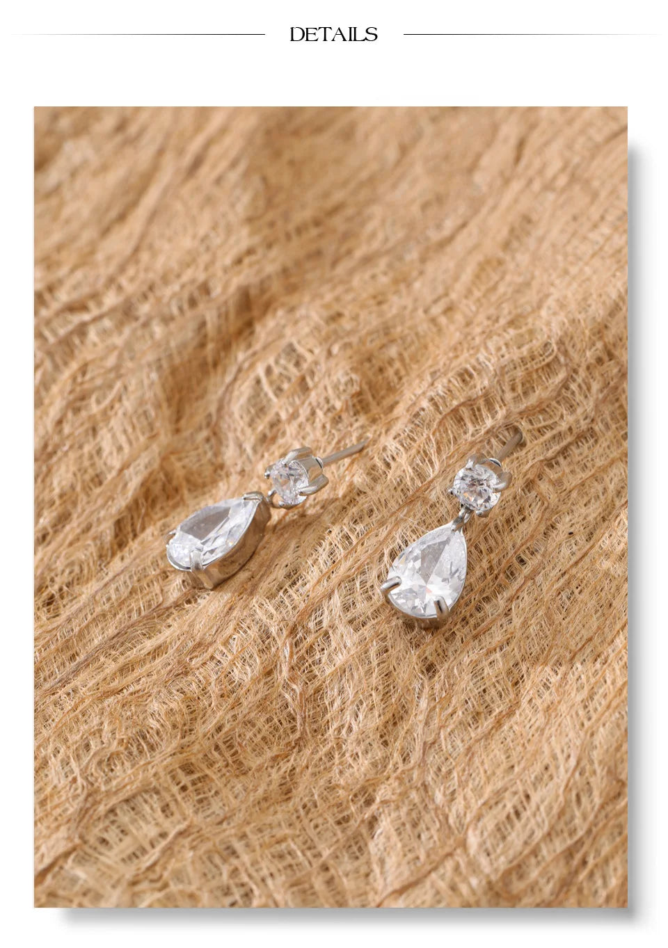 Cubic zirconia geometric earrings in gold-plated stainless steel with cubic zirconia.