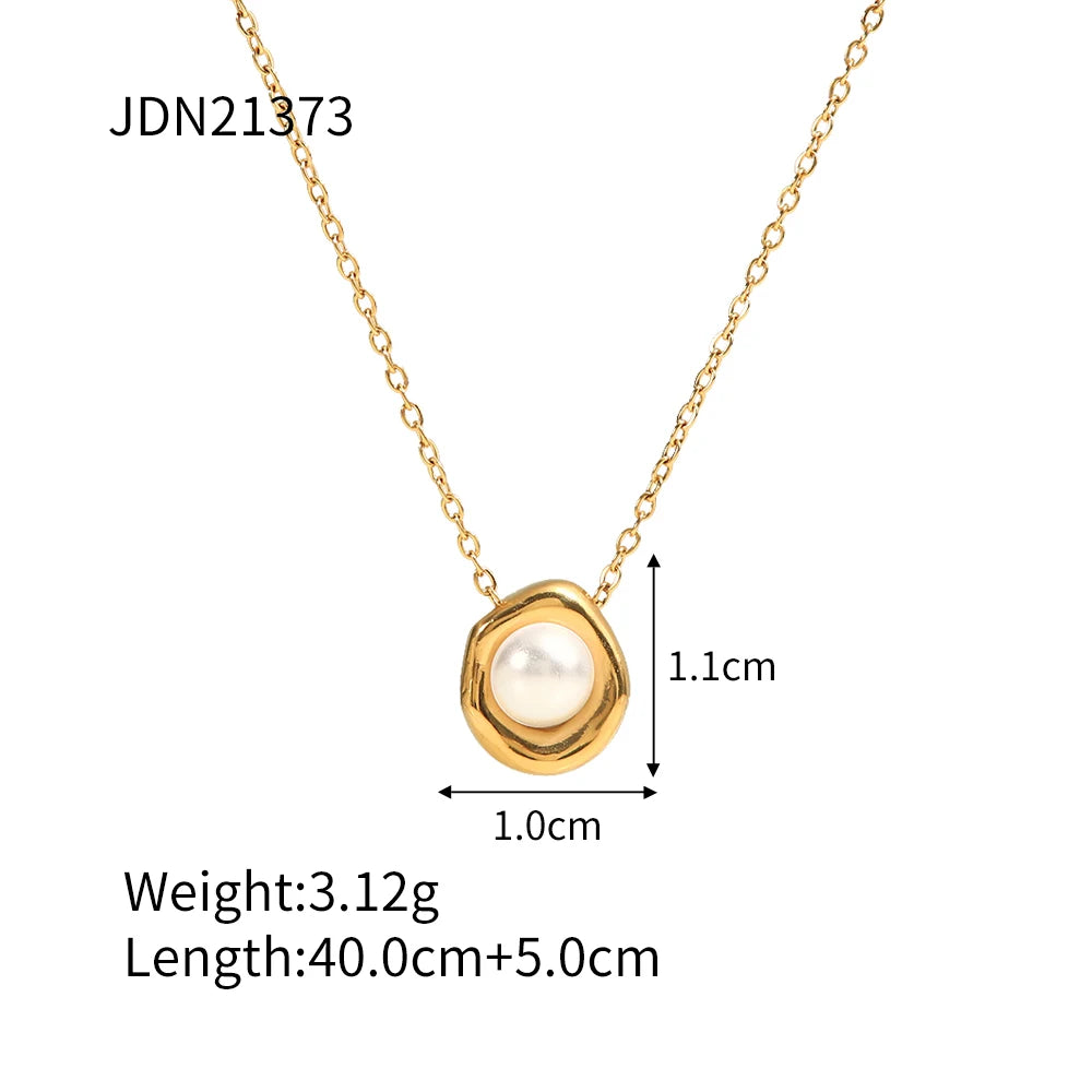 Pearl Chain Necklace — Stainless Steel · PS331