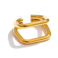 Geometric ring in 18K gold-plated stainless steel.
