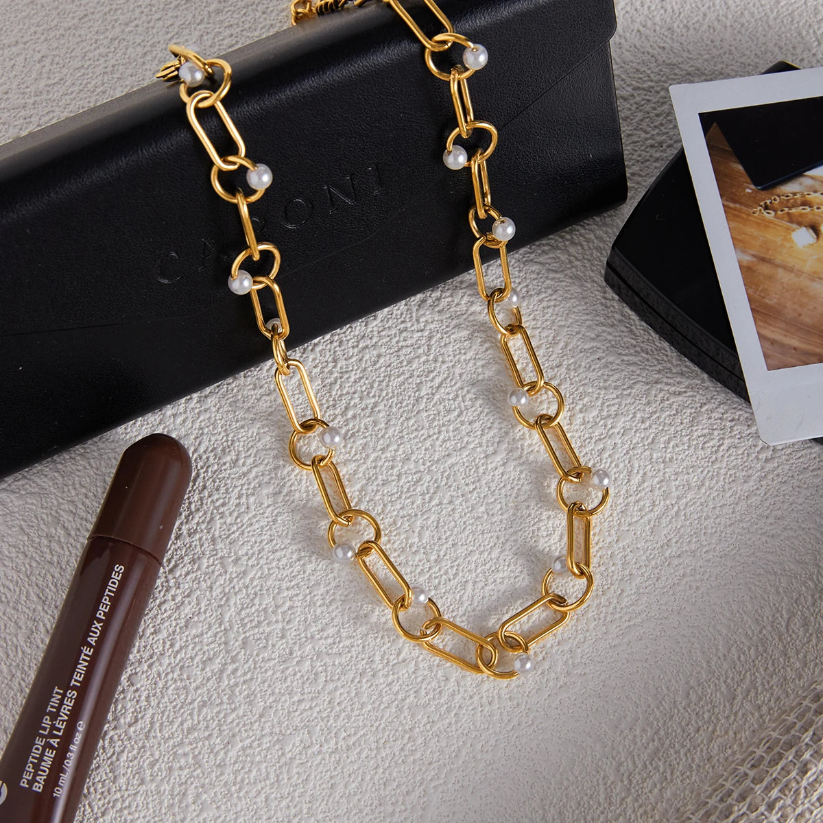Pearl Choker Necklace — Stainless Steel · PS332