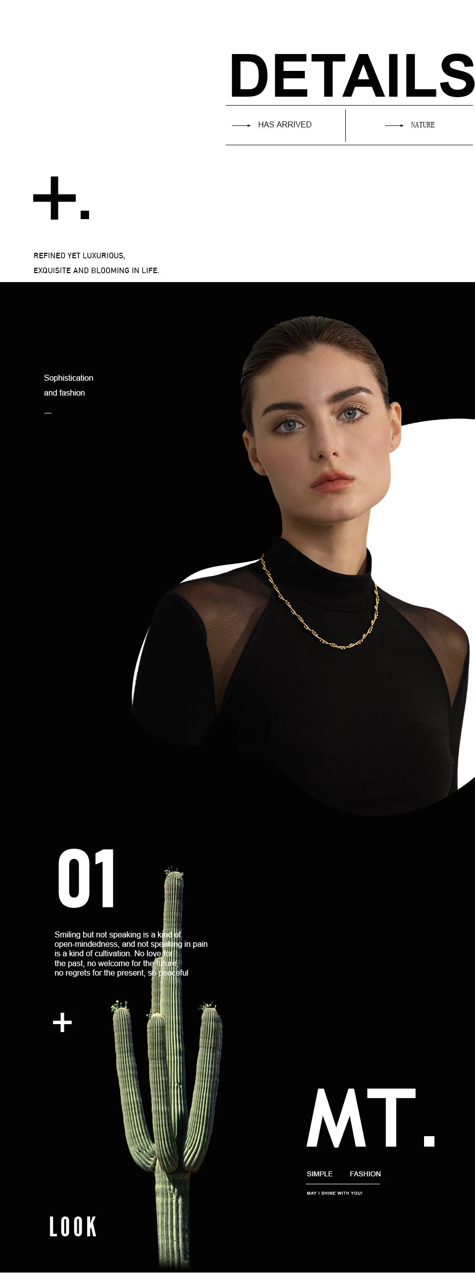 Geometric chain necklace in gold-plated stainless steel.