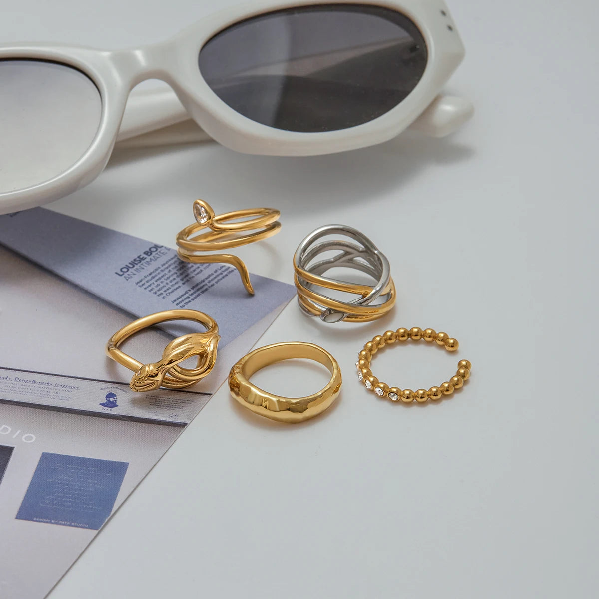Snake Irregular Ring — Stainless Steel · PS344