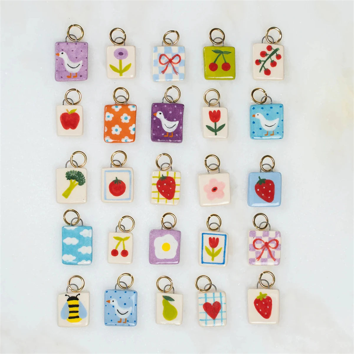 【DIY Pendant】Stainless Steel Floral & Fruit Charm Pendant - PS007