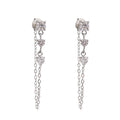 Cubic zirconia geometric chain earrings in gold-plated stainless steel with cubic zirconia.