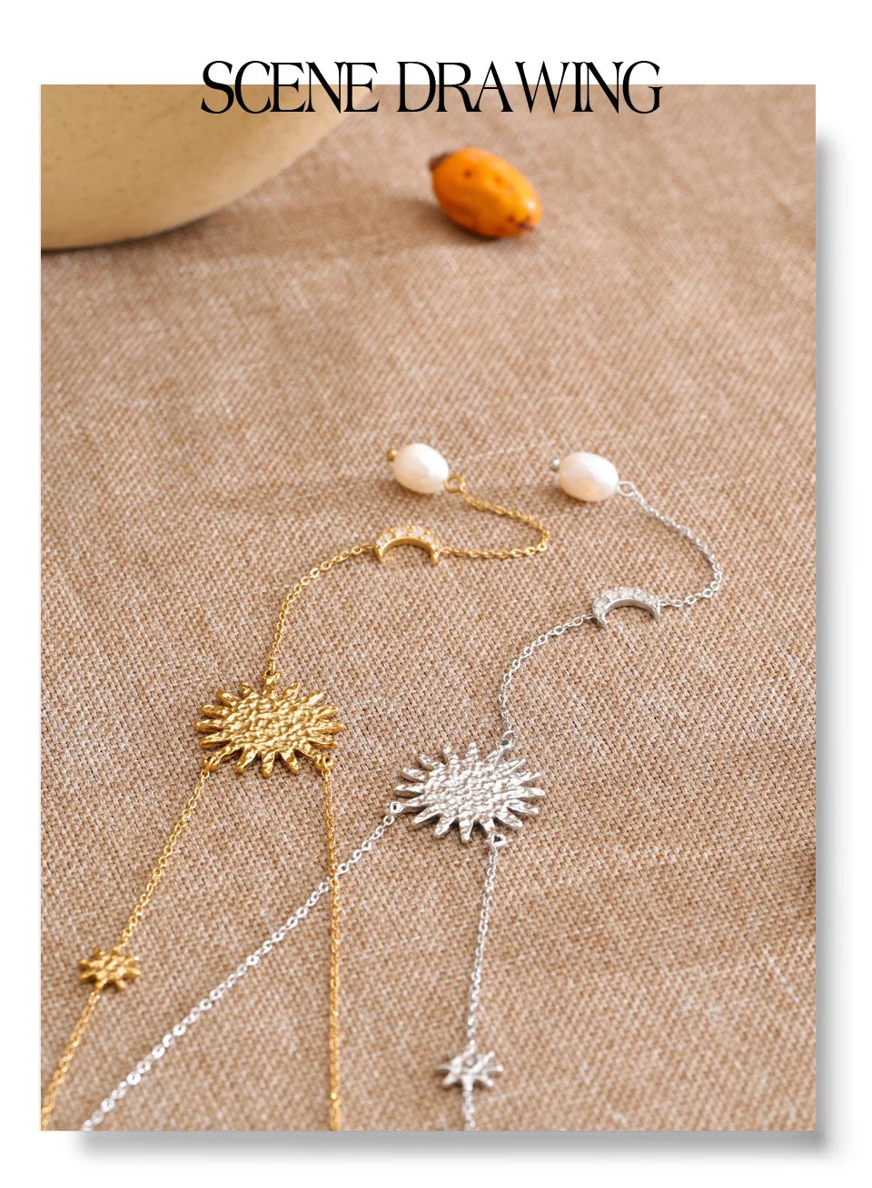 Cubic zirconia freshwater pearl heart necklace in gold-plated stainless steel with freshwater pearl and cubic zirconia.