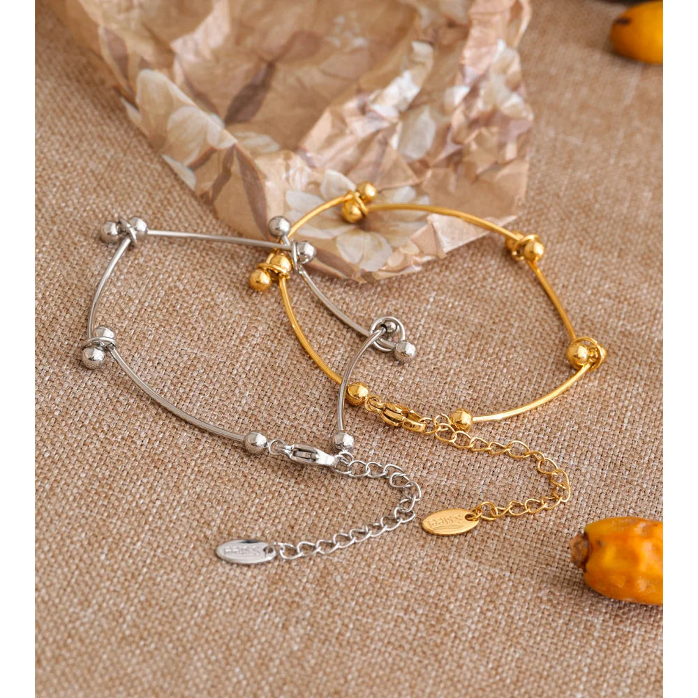 Minimalist Geometric Chain Bracelet — Gold-Plated Stainless Steel · PS1033