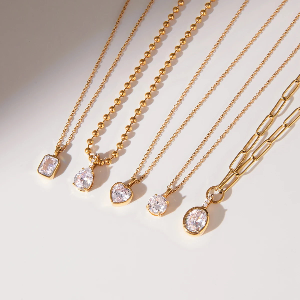 Heart Geometric Necklace — Stainless Steel · PS314