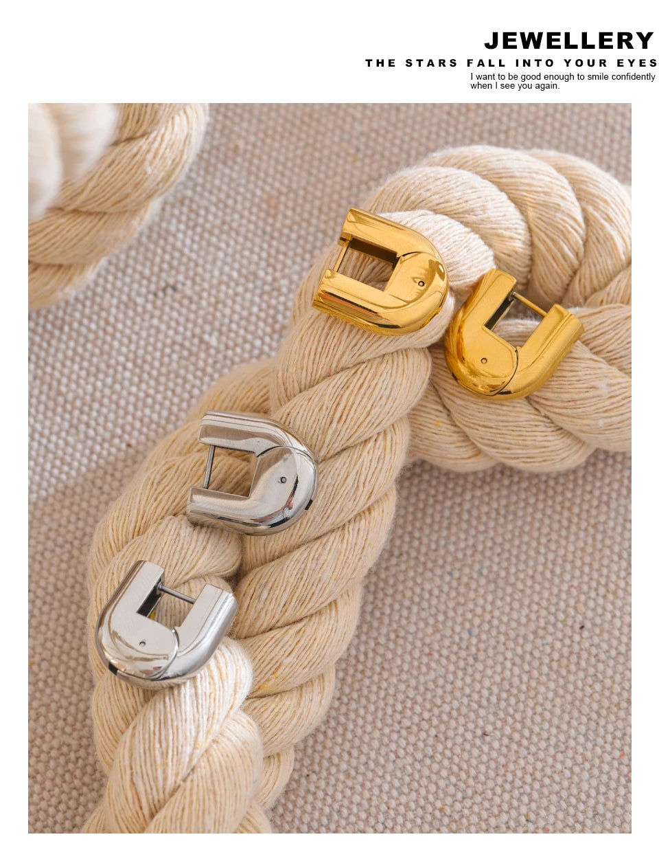 Geometric earrings in gold-plated 316L stainless steel.