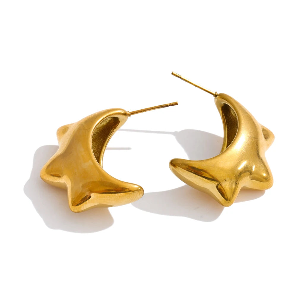 Geometric earrings in gold-plated stainless steel.