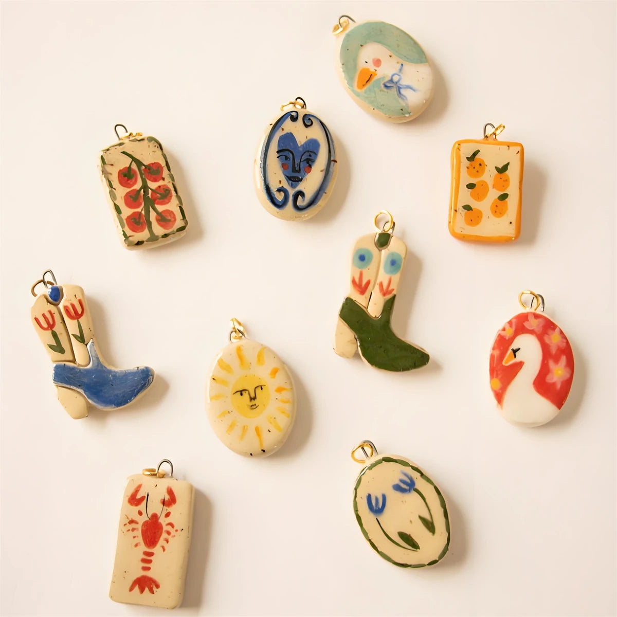 【DIY Pendant】Gold Plated Stainless Steel Oval Charm Pendant - PS012