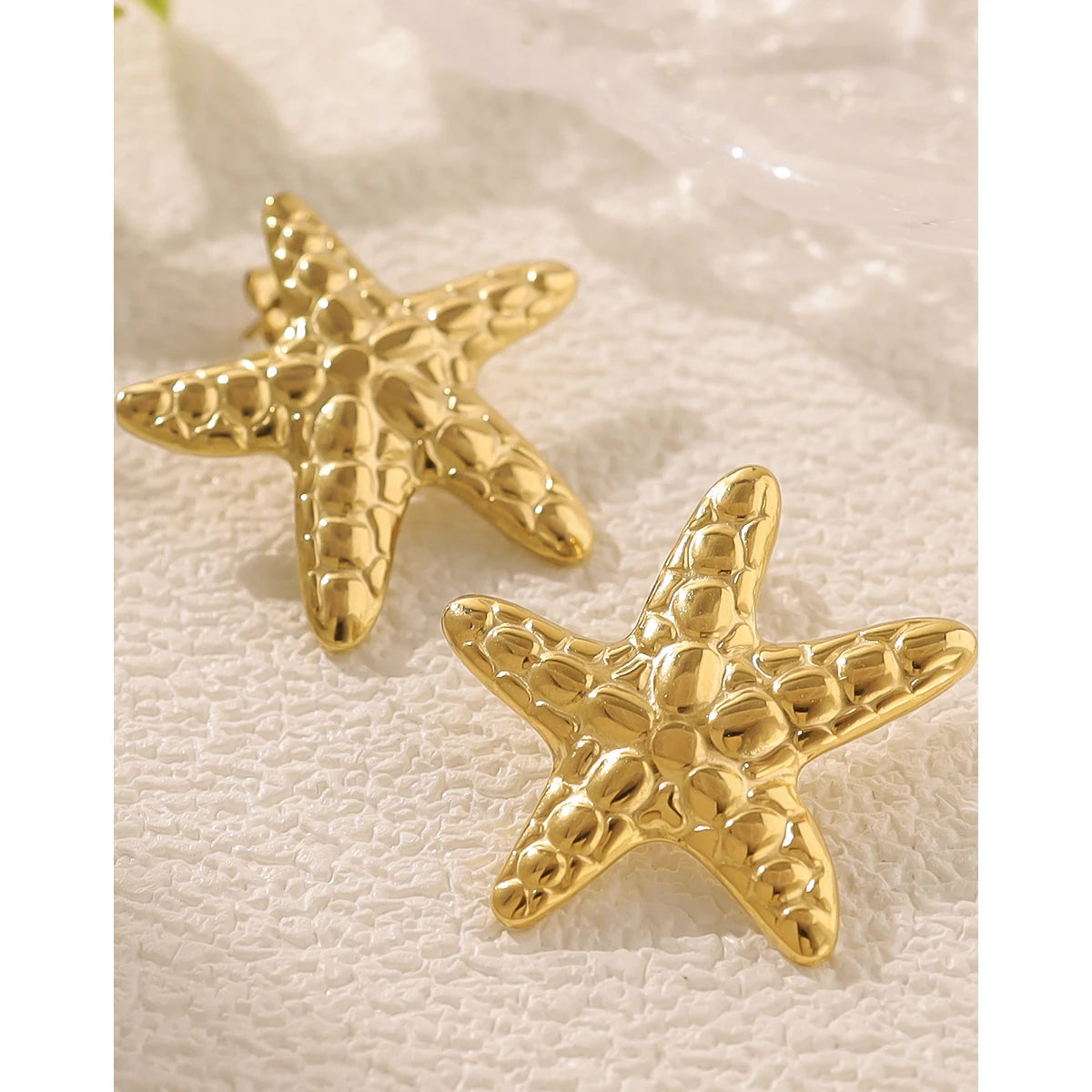 Drop Earrings Irregular Star Metal Starfish — 316L Stainless Steel · PS420