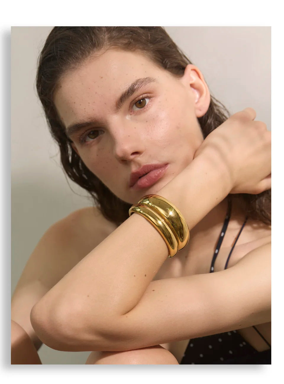 Geometric Layered Bracelet — 18K Gold-Plated Stainless Steel · PS2054