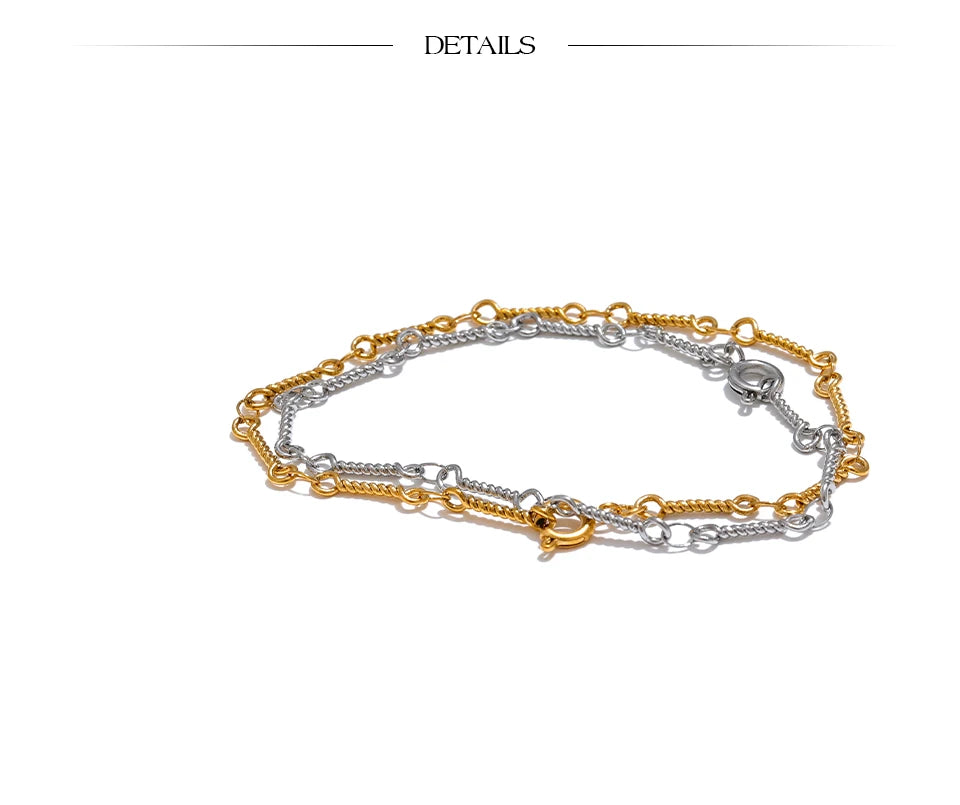 Geometric Chain Bracelet — Gold-Plated Stainless Steel · PS1667