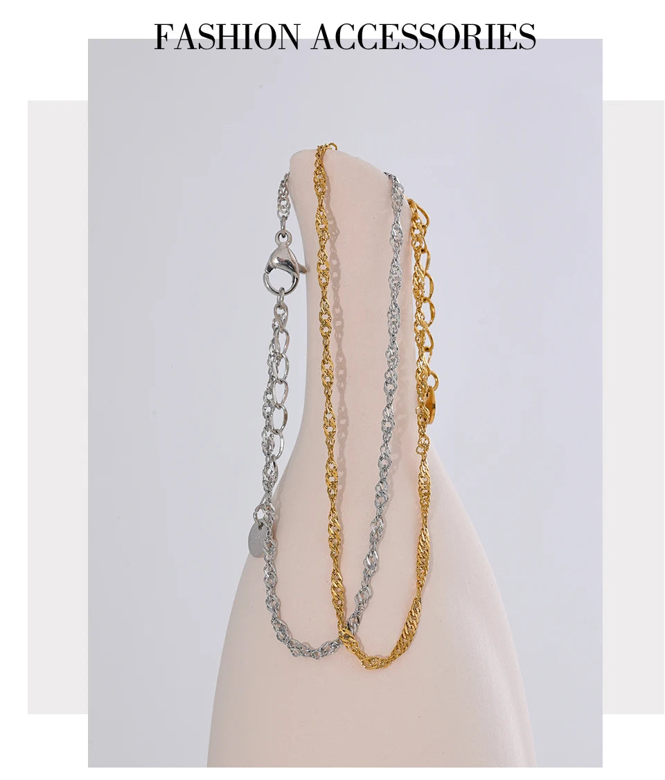 Geometric Chain Bracelet — Gold-Plated Stainless Steel · PS2065
