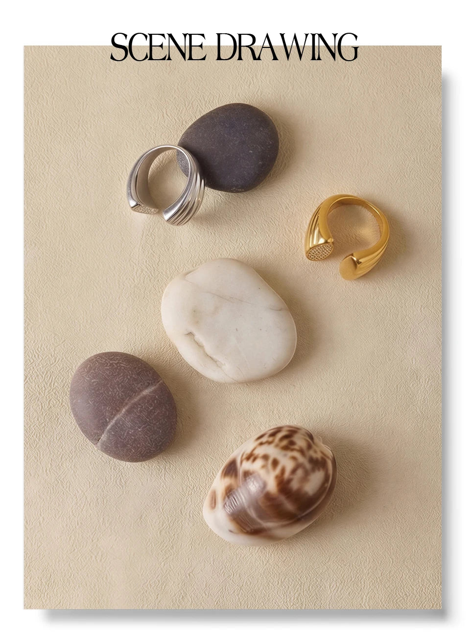 Cubic zirconia geometric ring in gold-plated stainless steel with cubic zirconia.