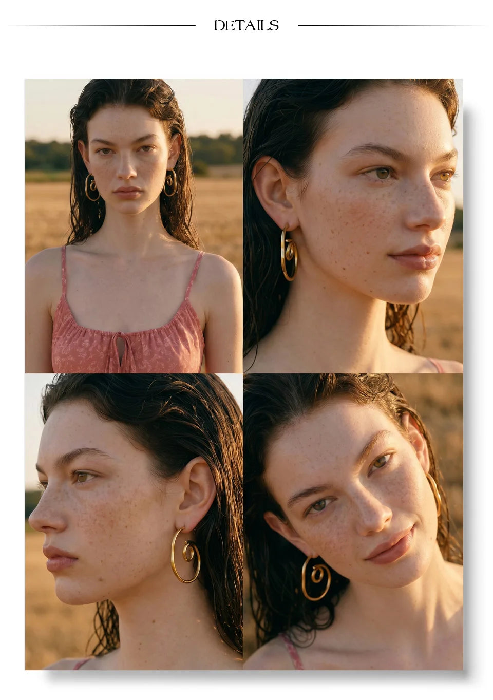 Geometric earrings in gold-plated stainless steel.