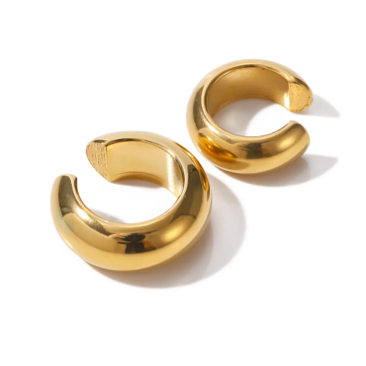 Thick Ear Clip Earrings — Stainless Steel · PS349