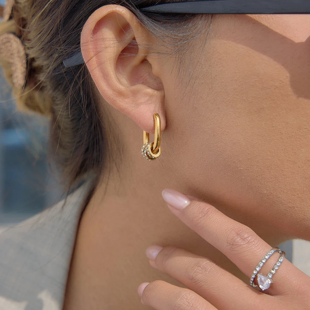 U-Shaped CZ Ear Cuff — Stainless Steel · PS372