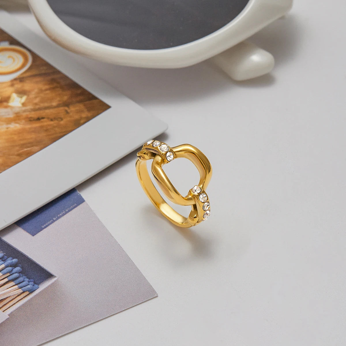 Pearl Loop Ring — Stainless Steel · PS227