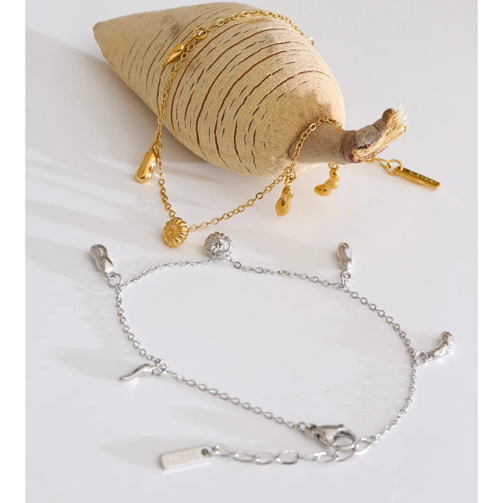 Geometric Chain Bracelet — Gold-Plated Stainless Steel · PS1061