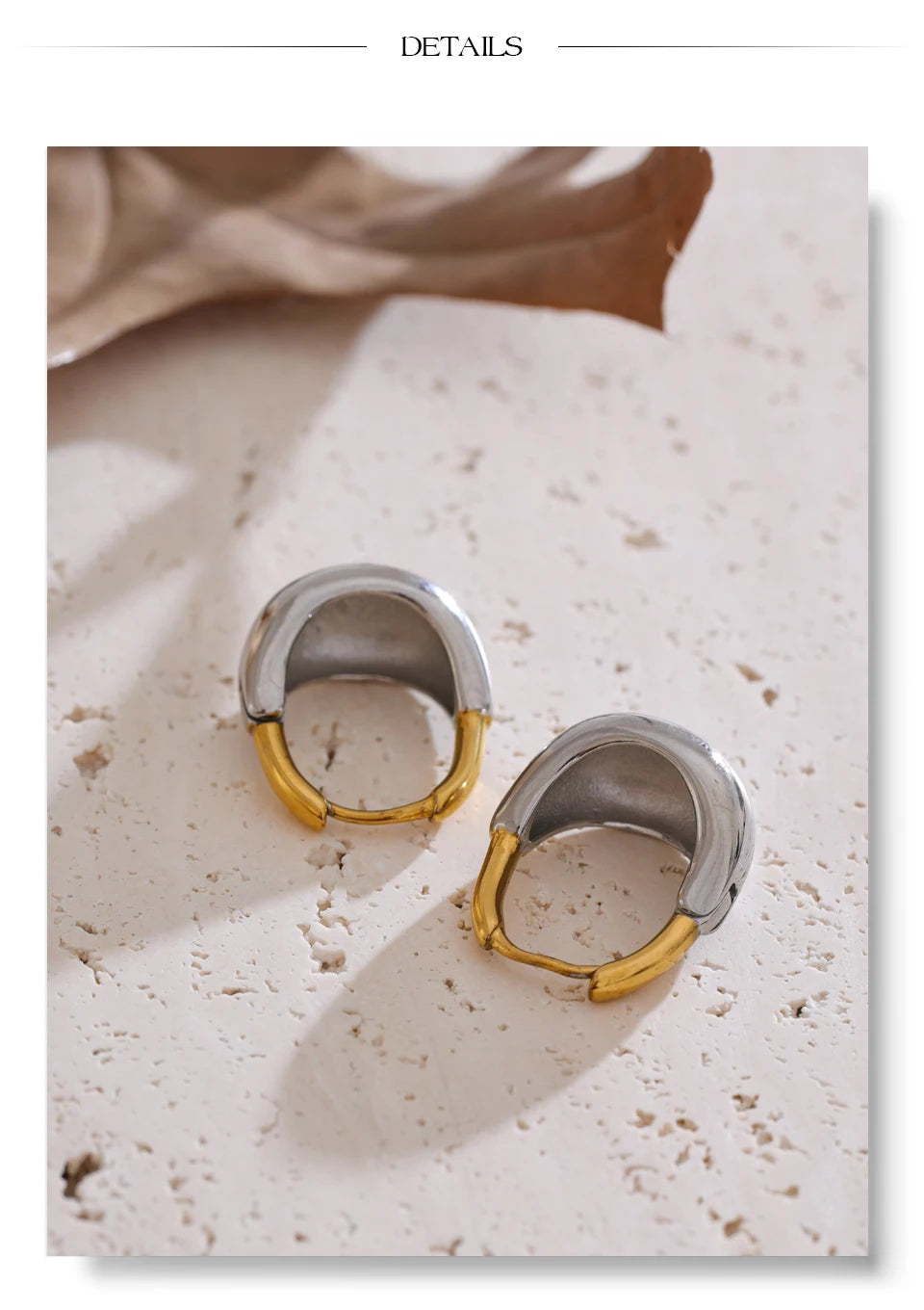 Geometric earrings in gold-plated stainless steel.