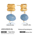Geometric Resin Drop Earrings — 18K Gold Plated Stainless Steel · JDE0109029