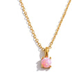 Natural stone geometric necklace in gold-plated stainless steel with natural stone.