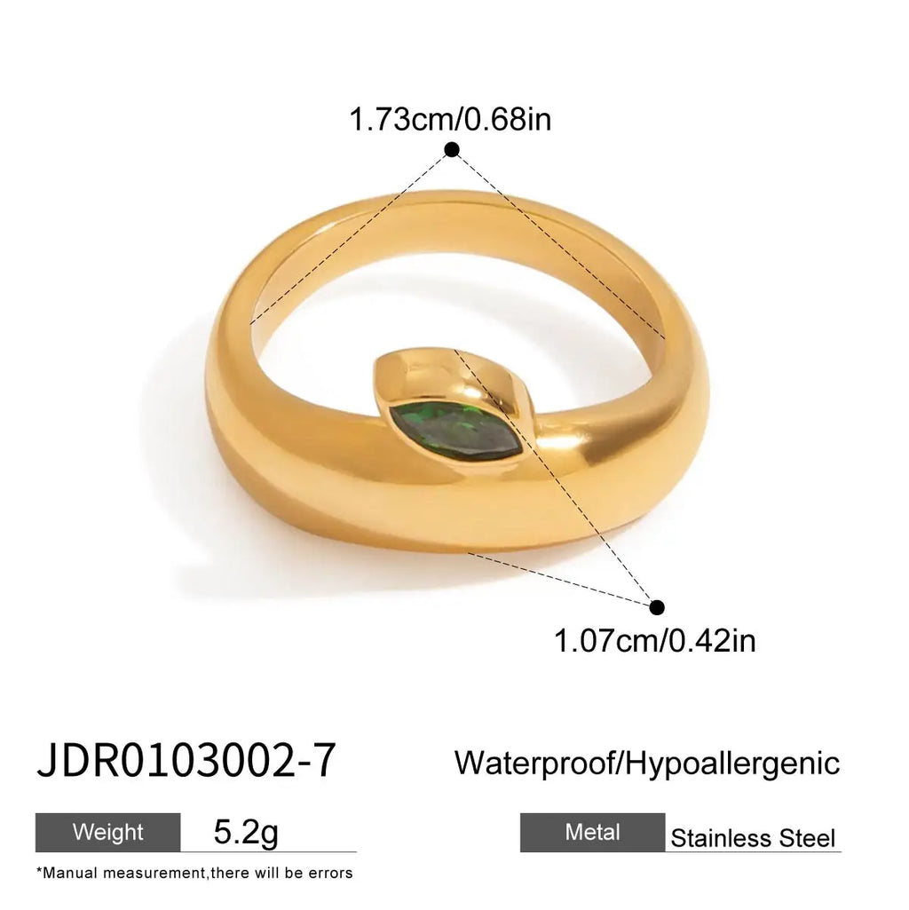 Hammered Apple Ring — Stainless Steel · PS311