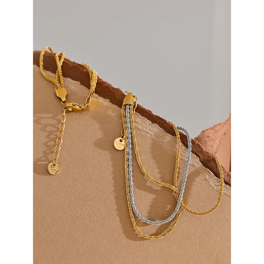 Chain Layered Bracelet — Gold-Plated Stainless Steel · PS1103
