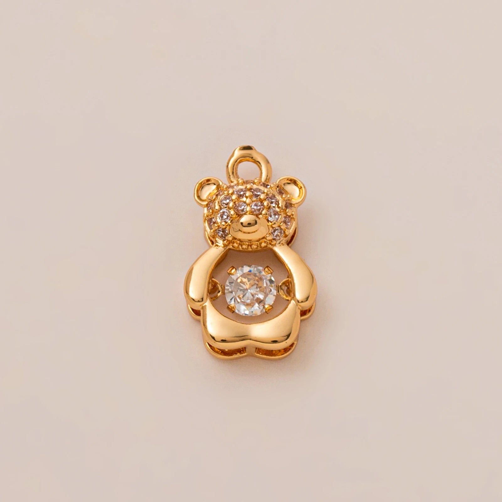 【DIY Pendant】Gold Plated Stainless Steel Lucky & Heart Charm Pendant - PS018