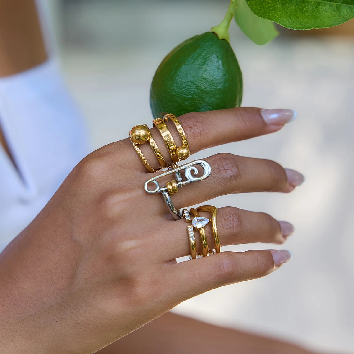Mixed Ring Stack — Stainless Steel · PS260