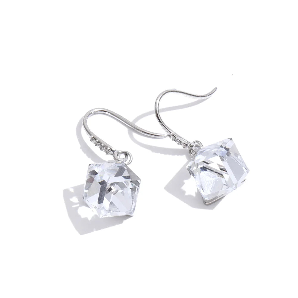 Crystal Geometric Earrings — Gold-Plated Stainless Steel with Crystal · PS1716
