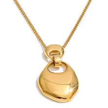 Geometric necklace in gold-plated stainless steel.