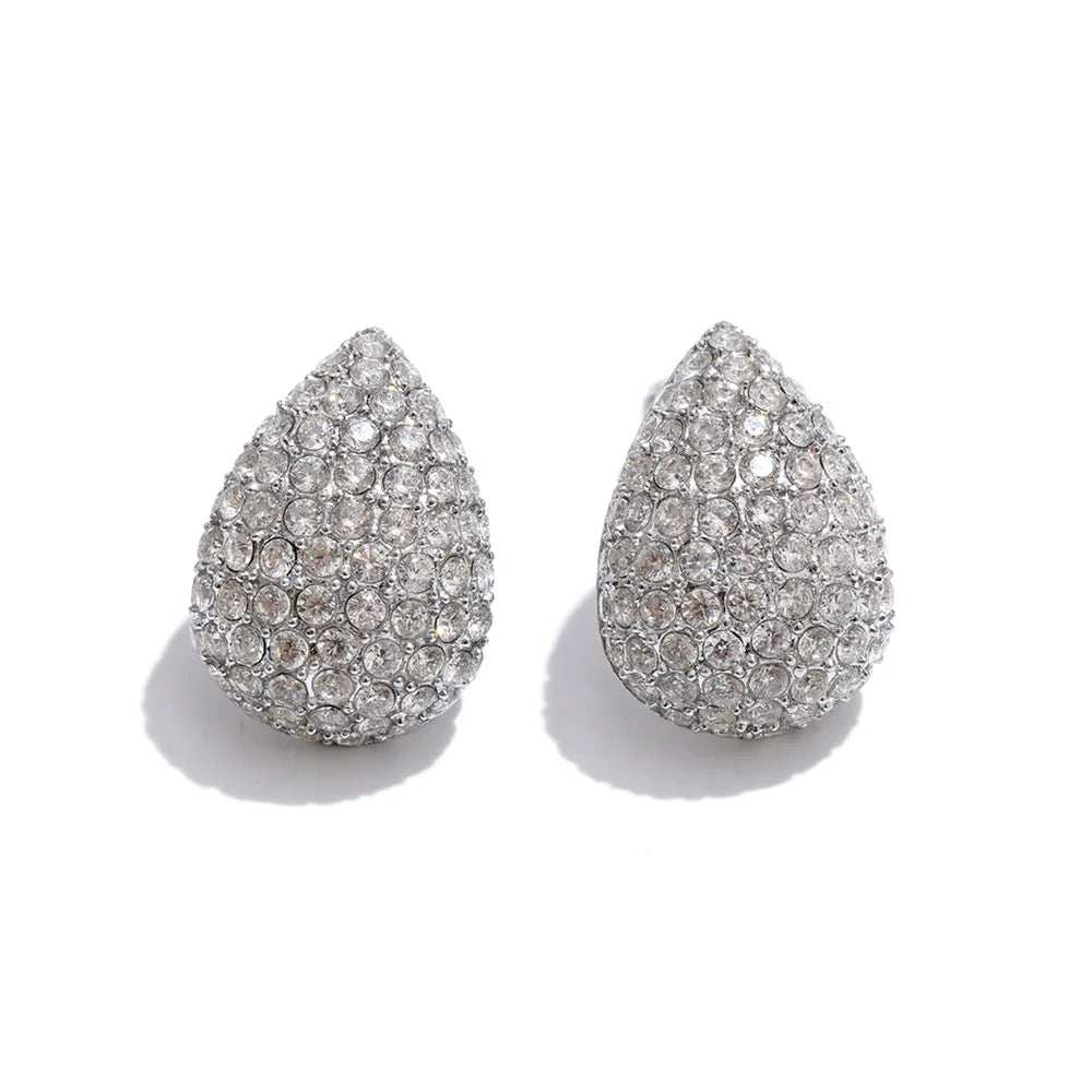 Cubic Zirconia Earrings — Gold-Plated Stainless Steel with Cubic Zirconia · PS1165