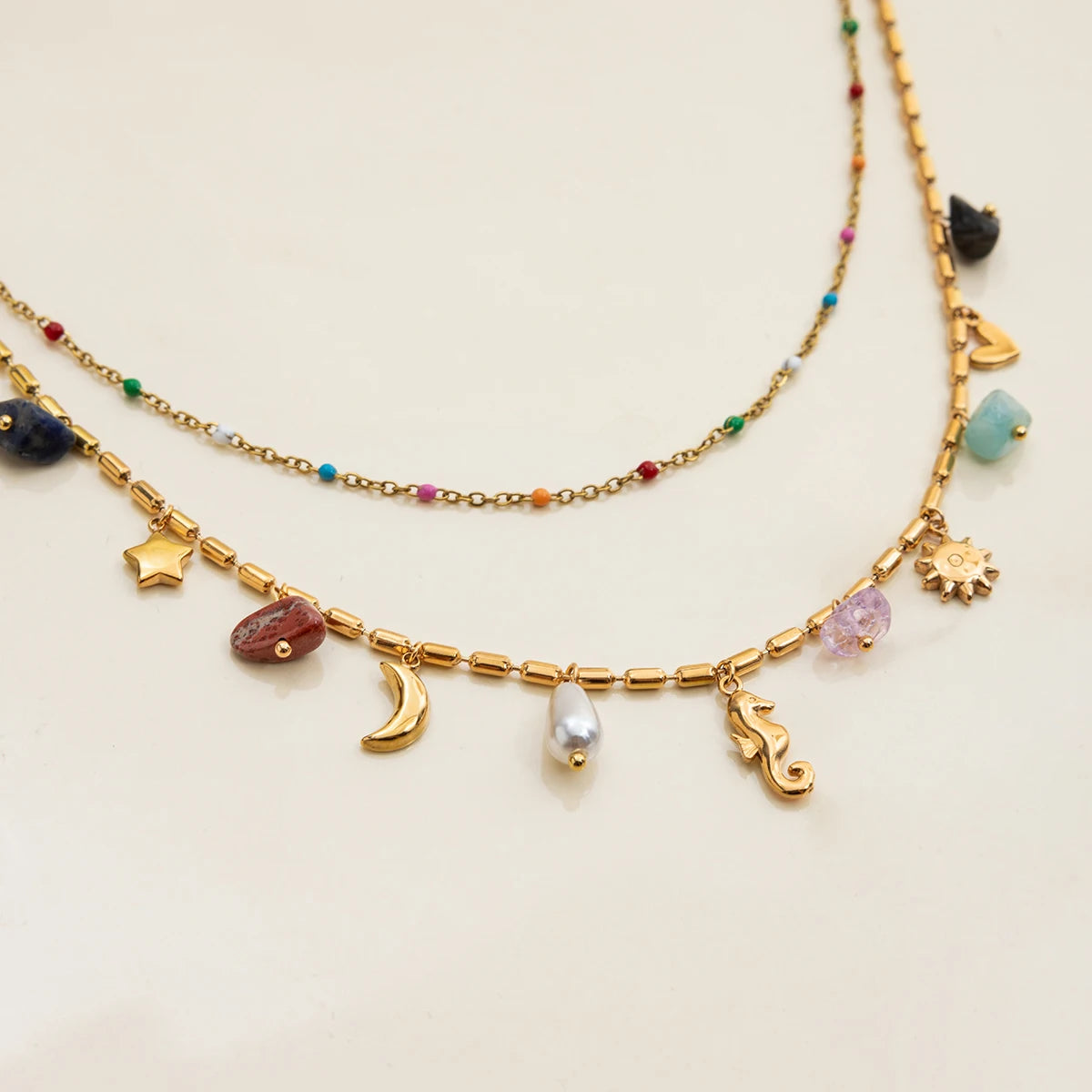 Color Charm Chain Necklace — Stainless Steel · PS175